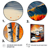 Red And Orange Birch Trees By The Lake V