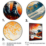 Red And Orange Birch Trees By The Lake VI