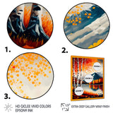 Red And Orange Birch Trees By The Lake VI