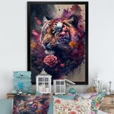 Cute Tiger Floral Art I
