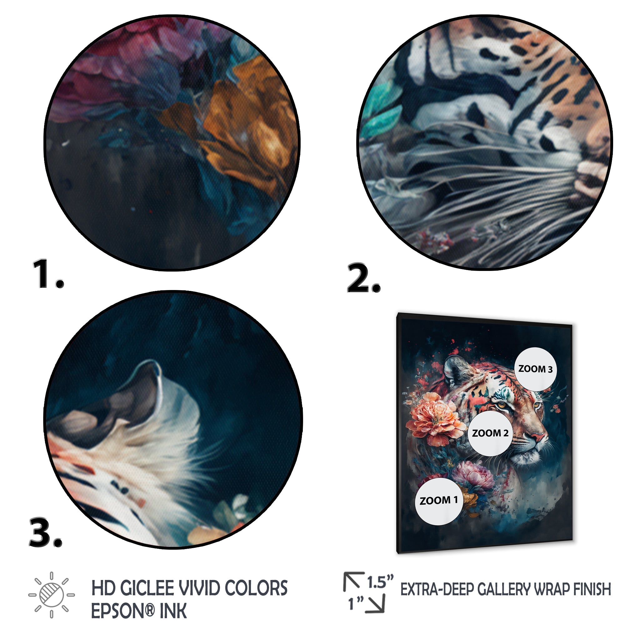 Cute Tiger Floral Art II