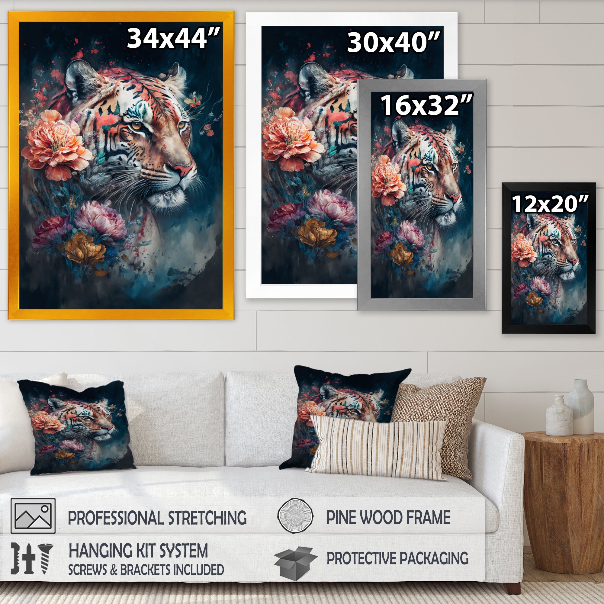 Cute Tiger Floral Art II