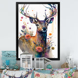 Cute Deer Floral Art I