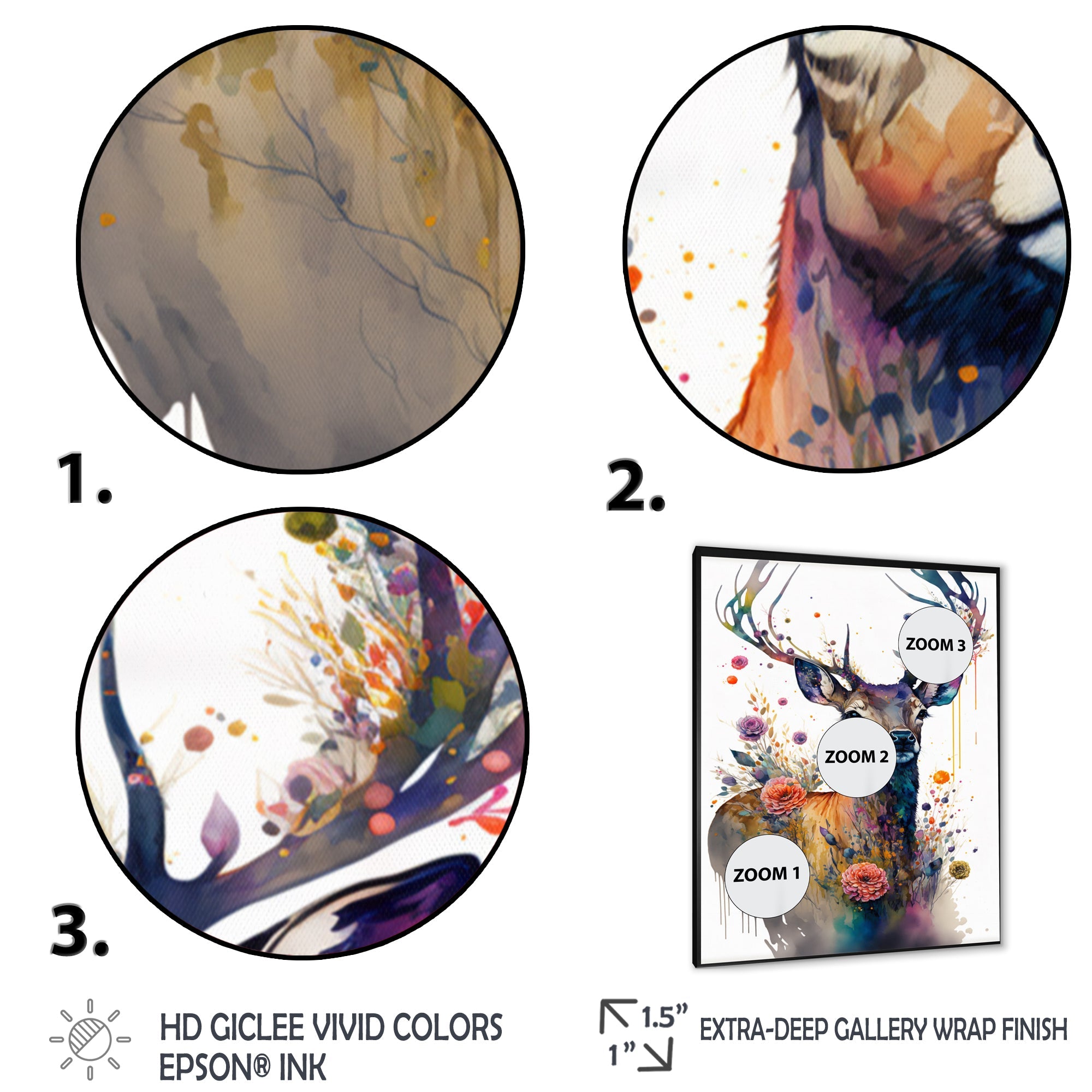 Cute Deer Floral Art I