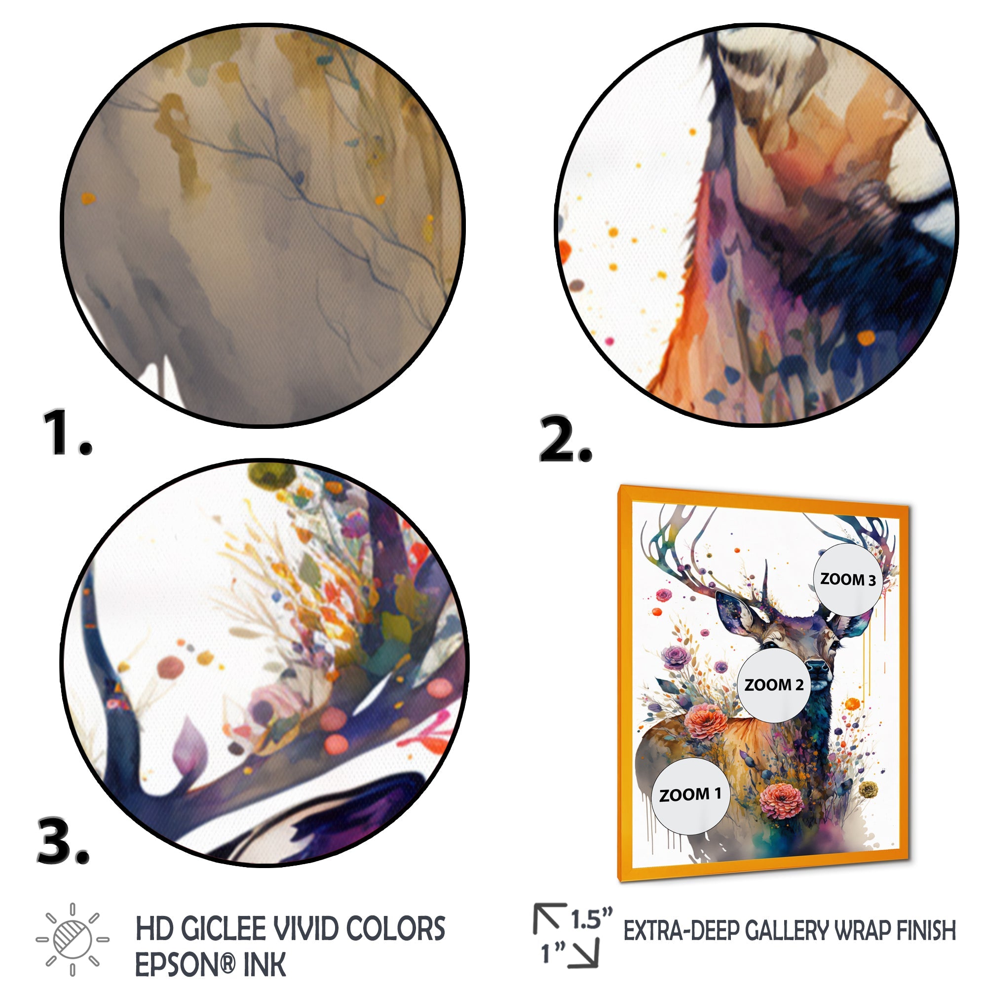 Cute Deer Floral Art I