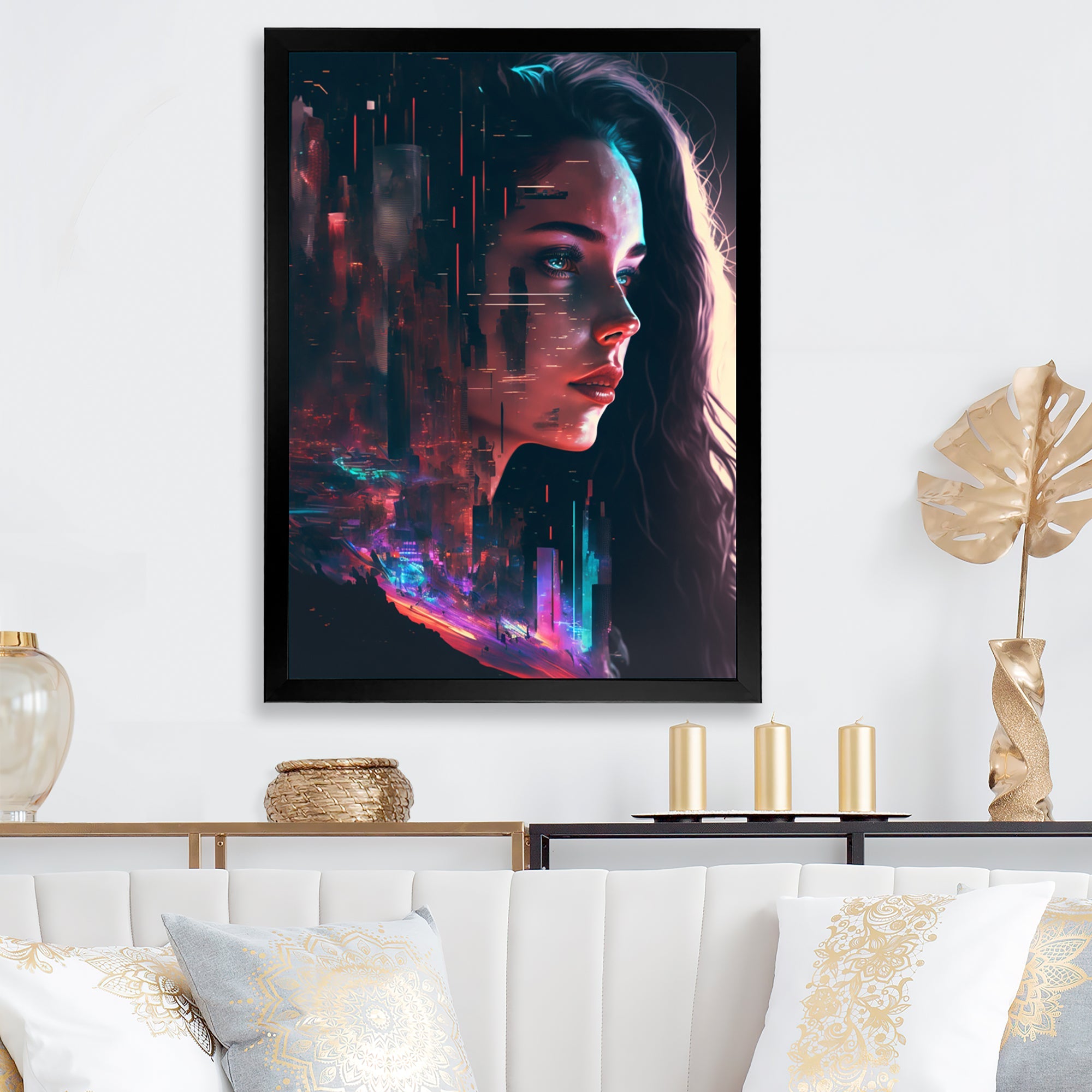 Double Exposure Woman Portrait Sci-Fi I