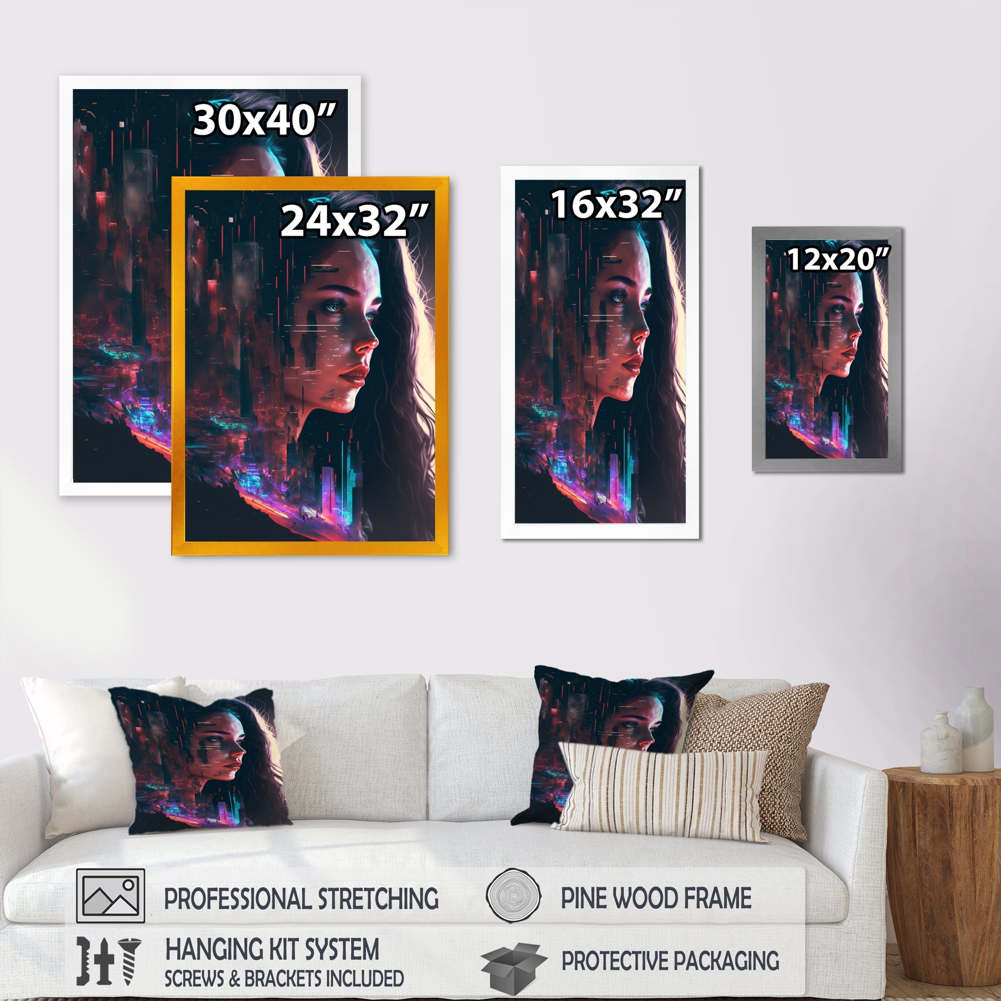 Double Exposure Woman Portrait Sci-Fi I