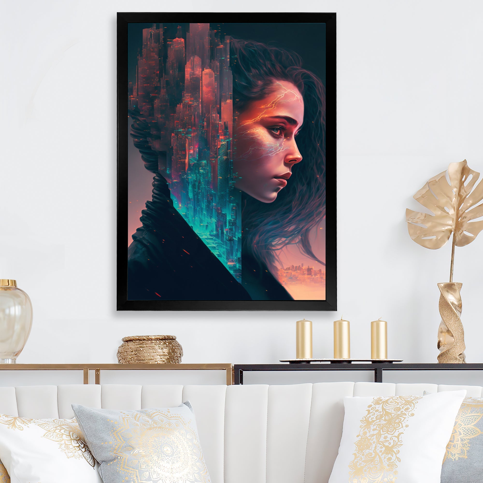 Double Exposure Woman Portrait Sci-Fi III