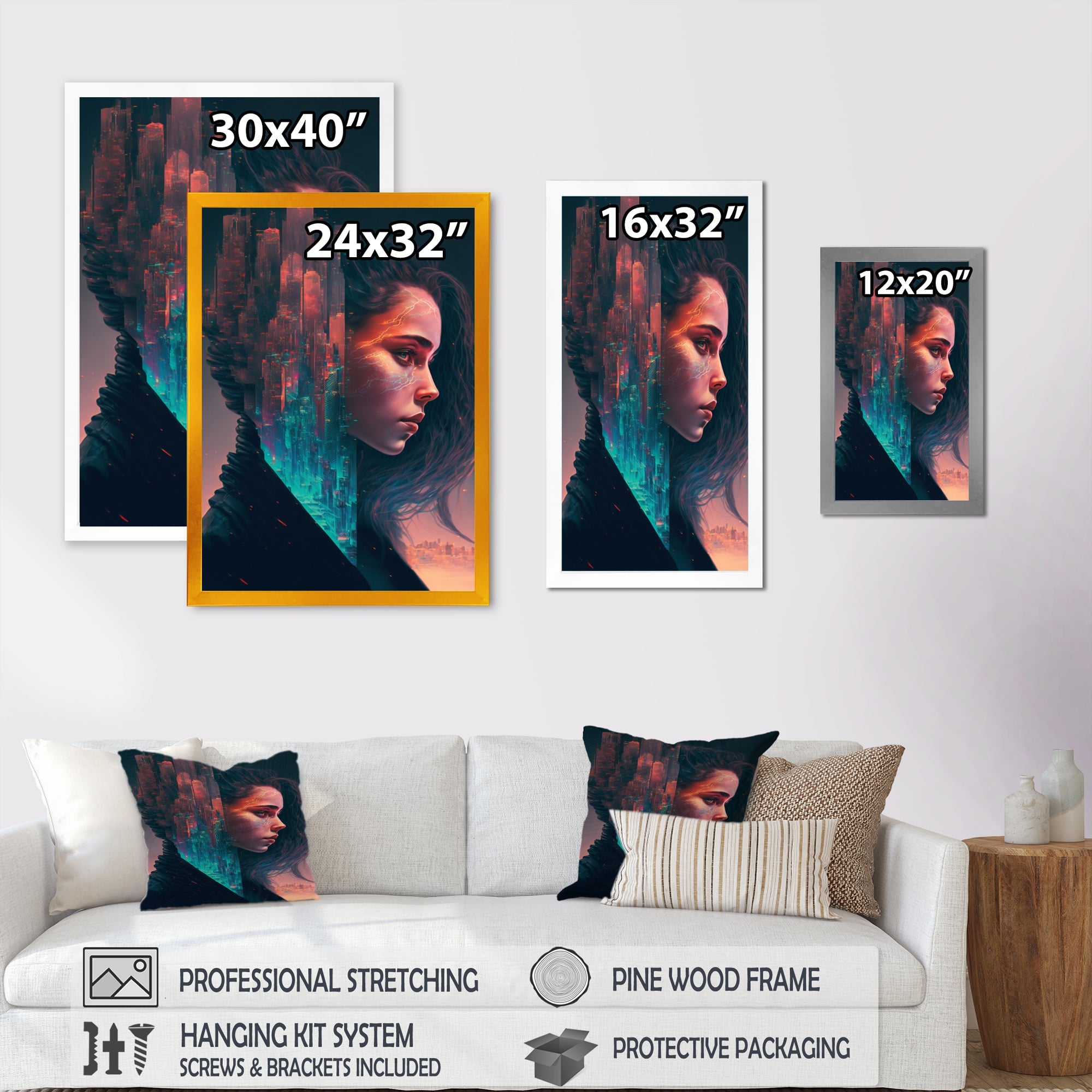 Double Exposure Woman Portrait Sci-Fi III