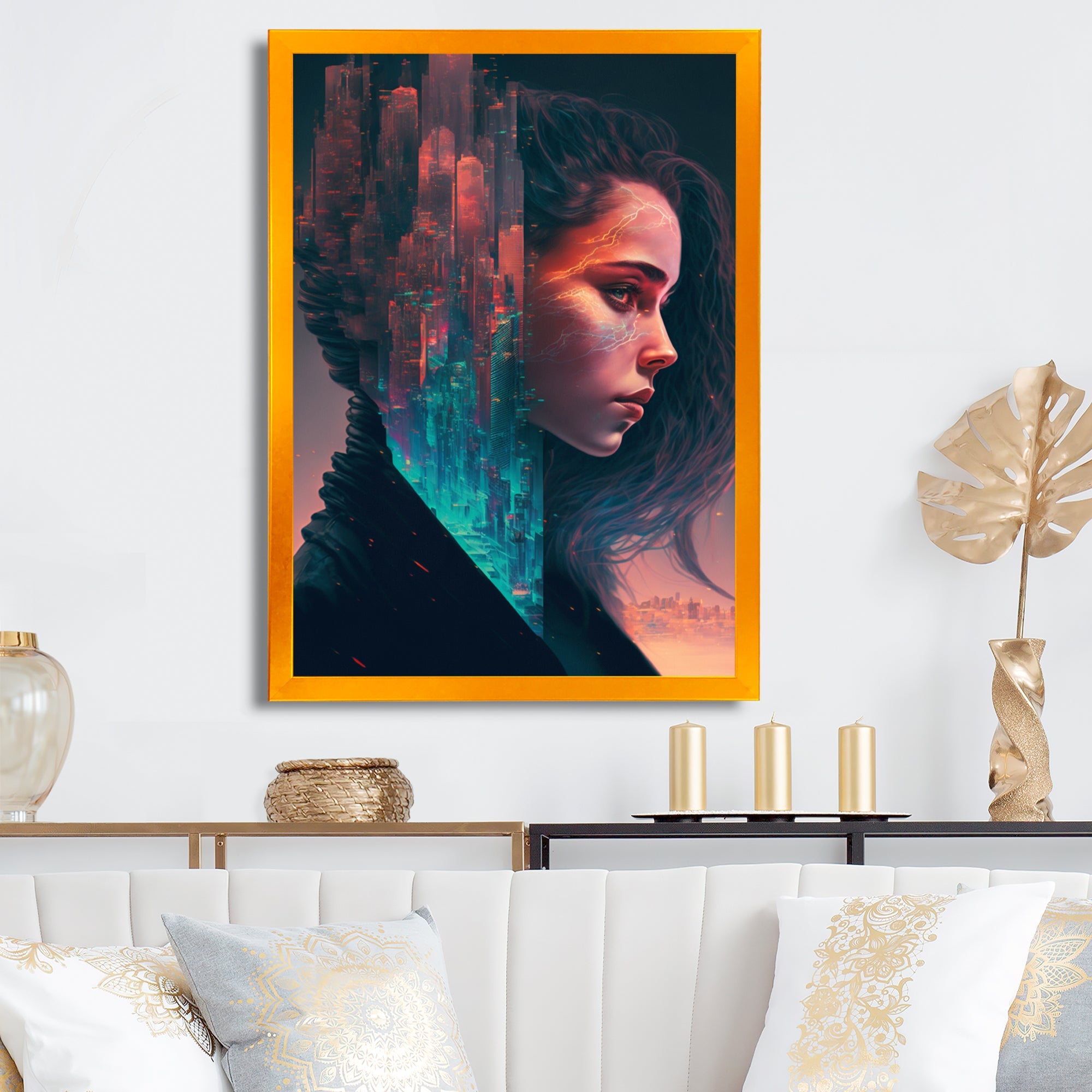 Double Exposure Woman Portrait Sci-Fi III