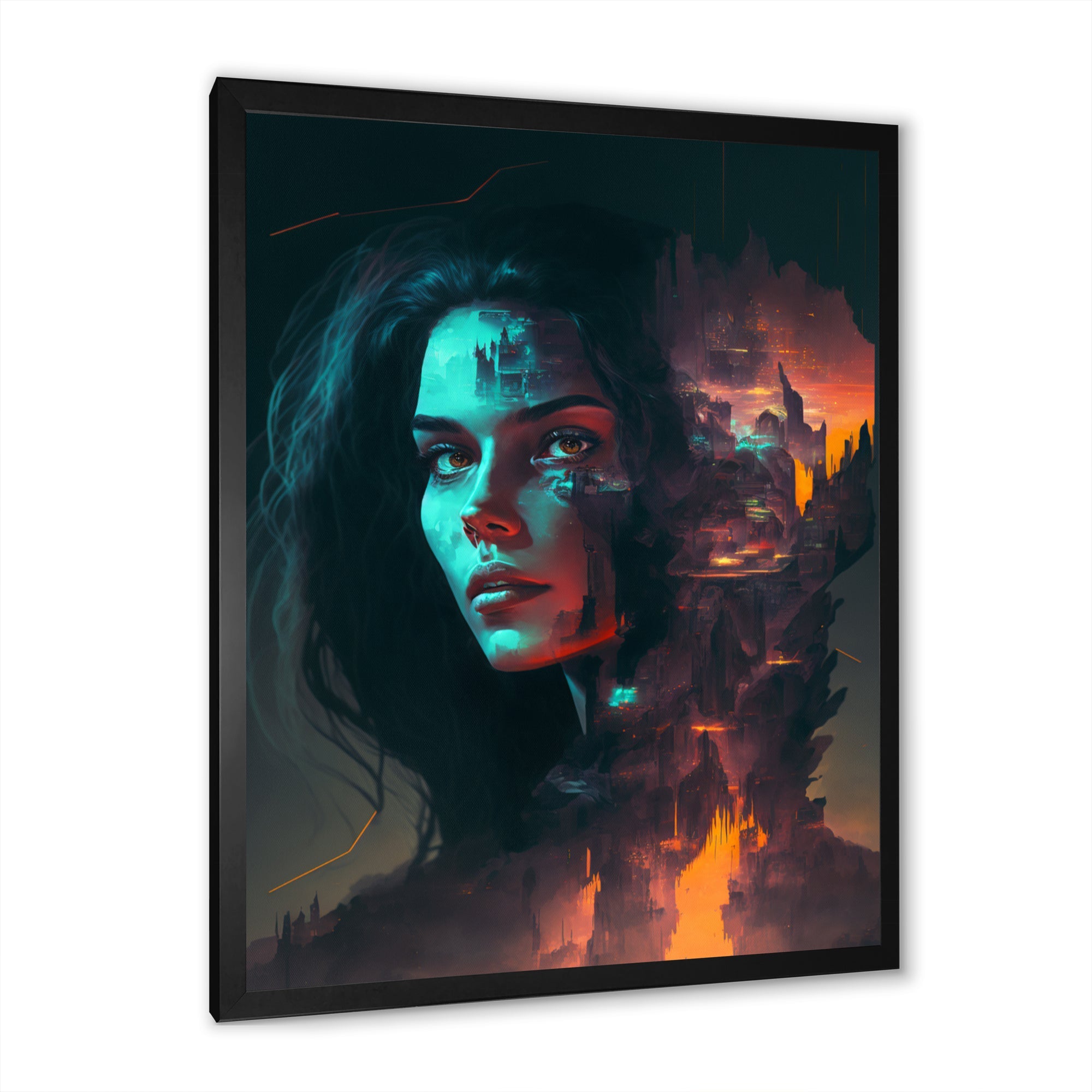 Double Exposure Woman Portrait Sci-Fi IV