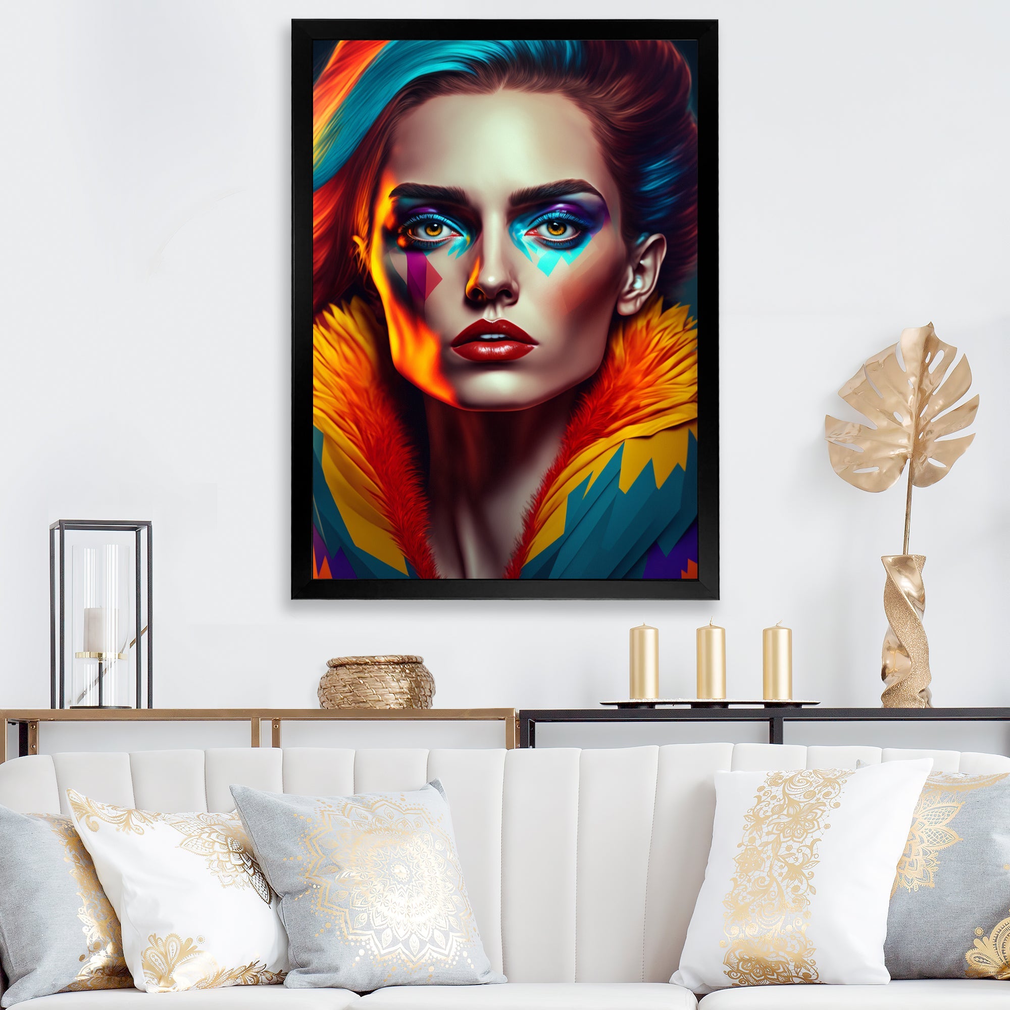 Colorful Sensual Woman In Fur Coat IV