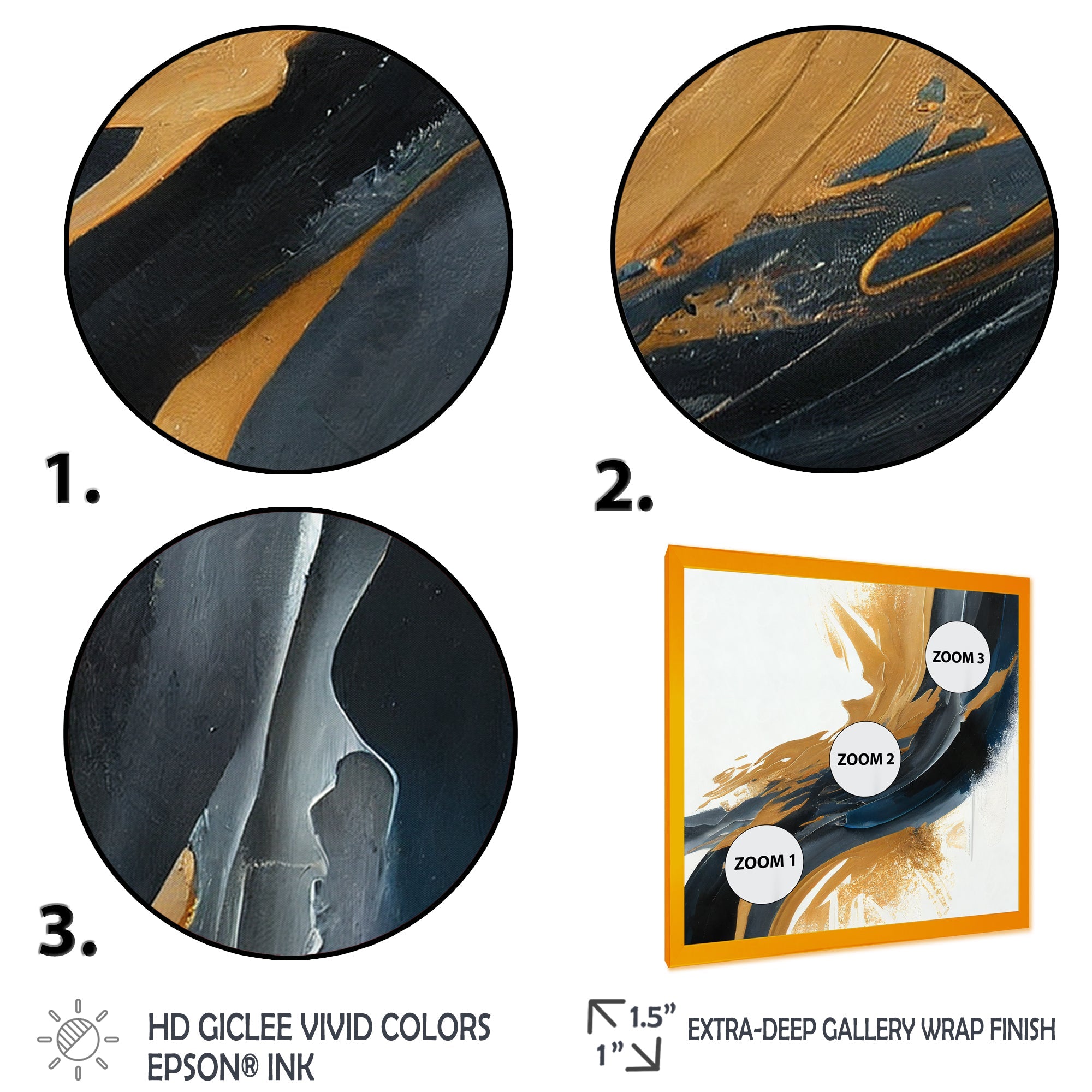 Blue And Gold Swirl Abstract II