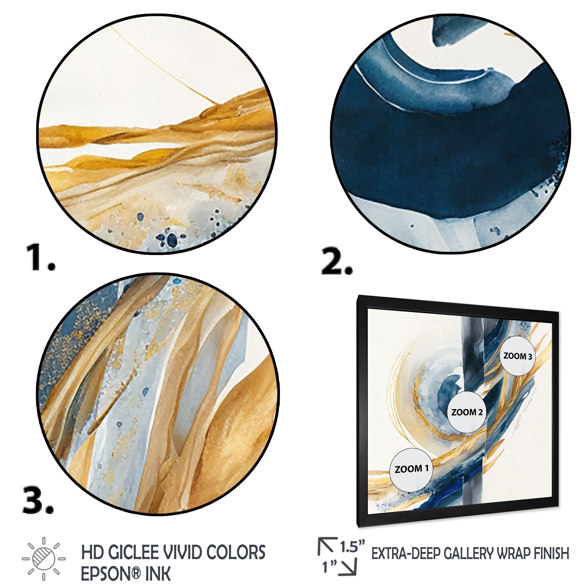 Blue And Gold Swirl Abstract V