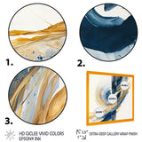 Blue And Gold Swirl Abstract V