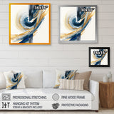 Blue And Gold Swirl Abstract V