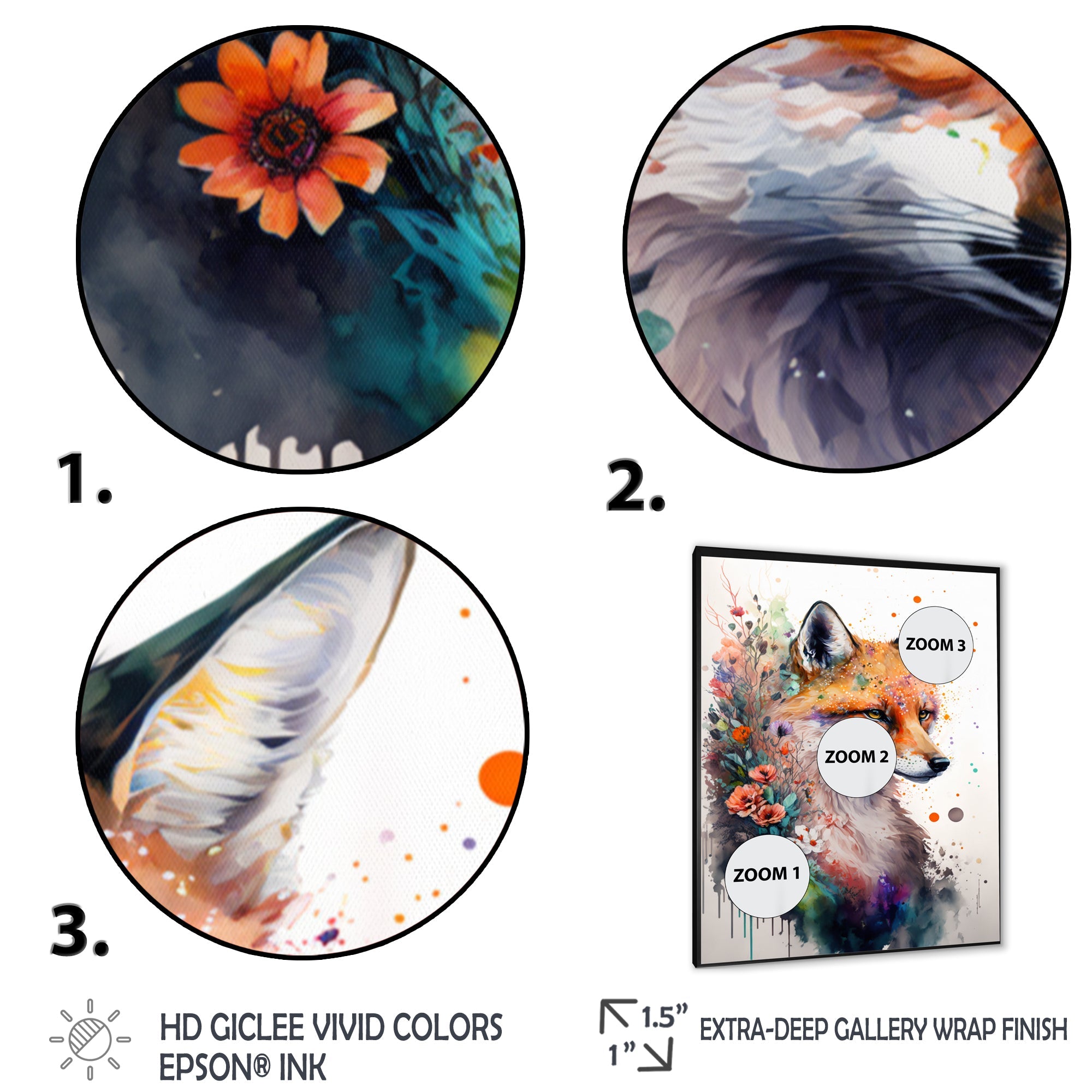 Cute Fox Floral Art I