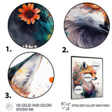 Cute Fox Floral Art I