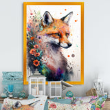 Cute Fox Floral Art I
