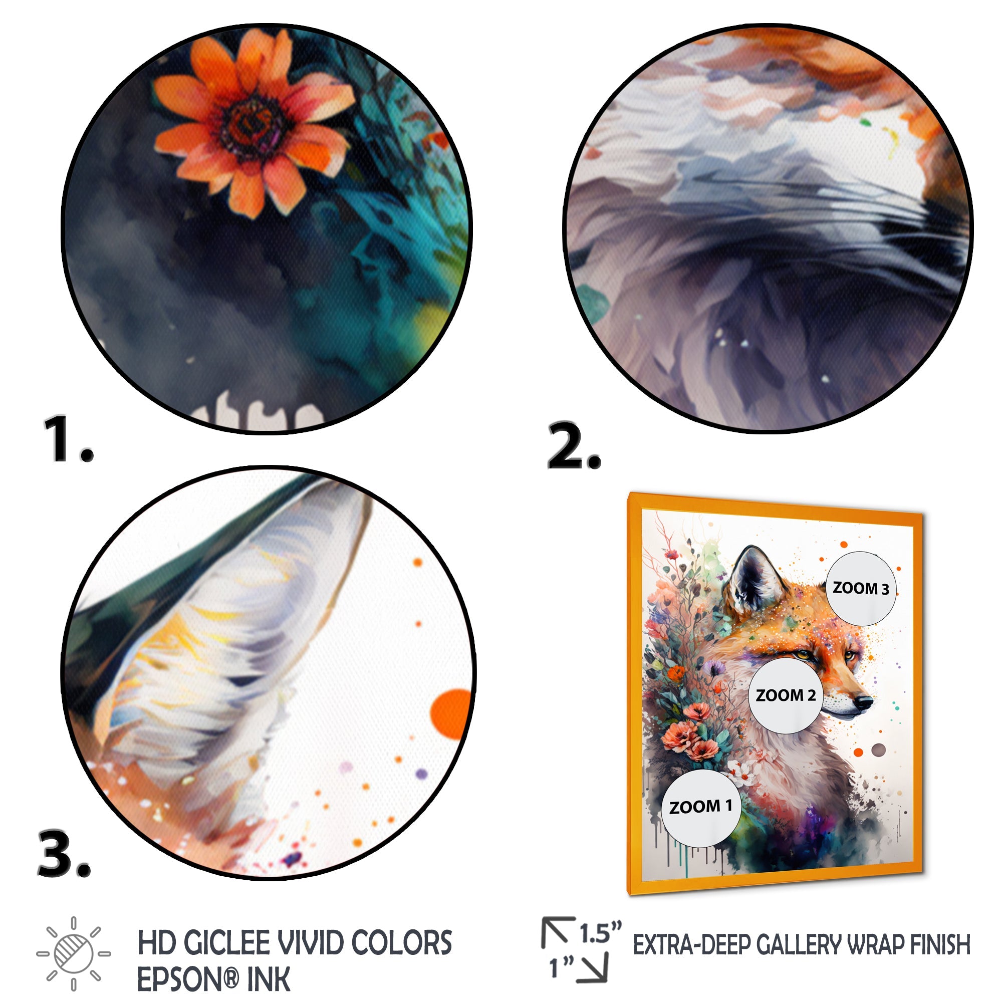 Cute Fox Floral Art I