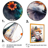 Cute Fox Floral Art I