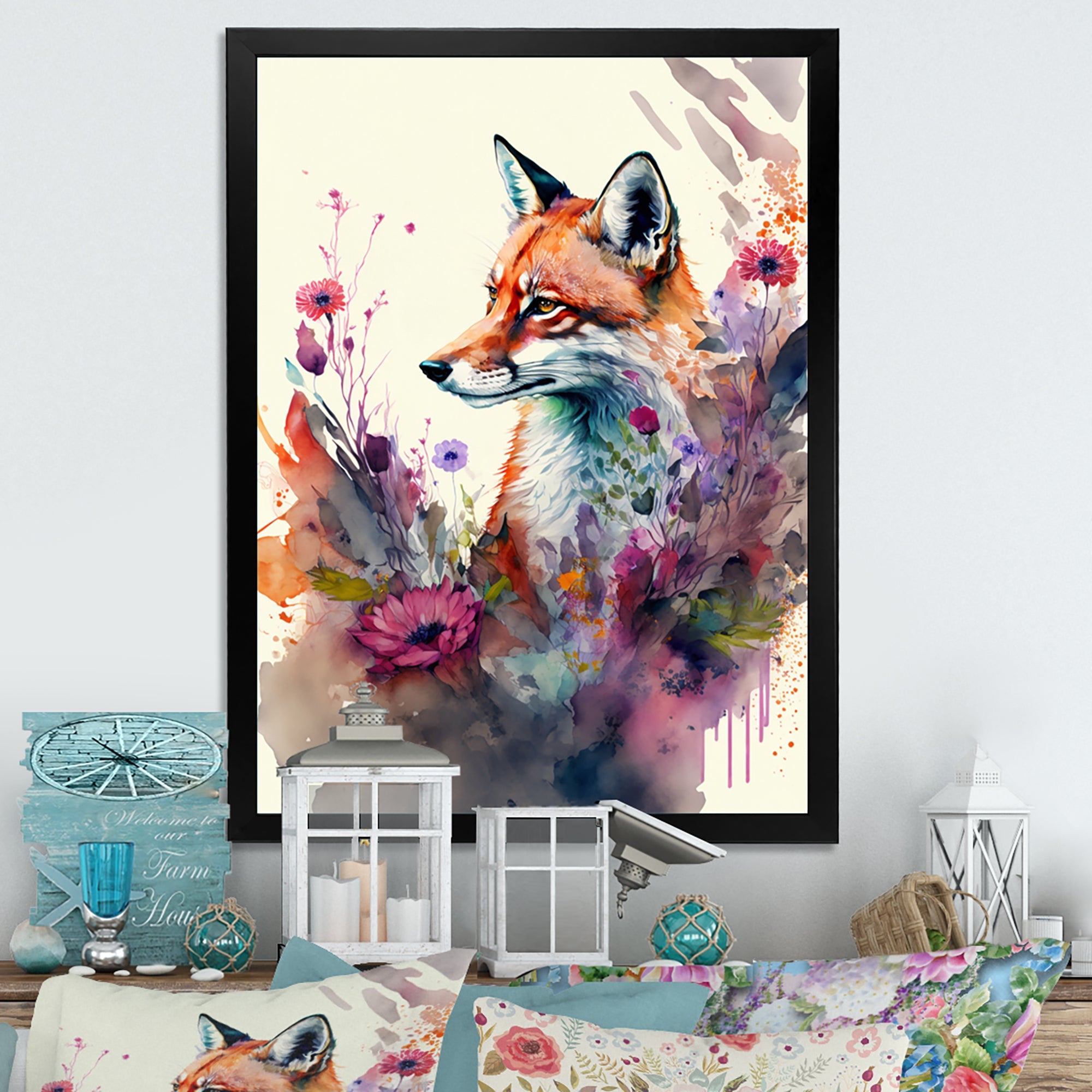 Cute Fox Floral Art II