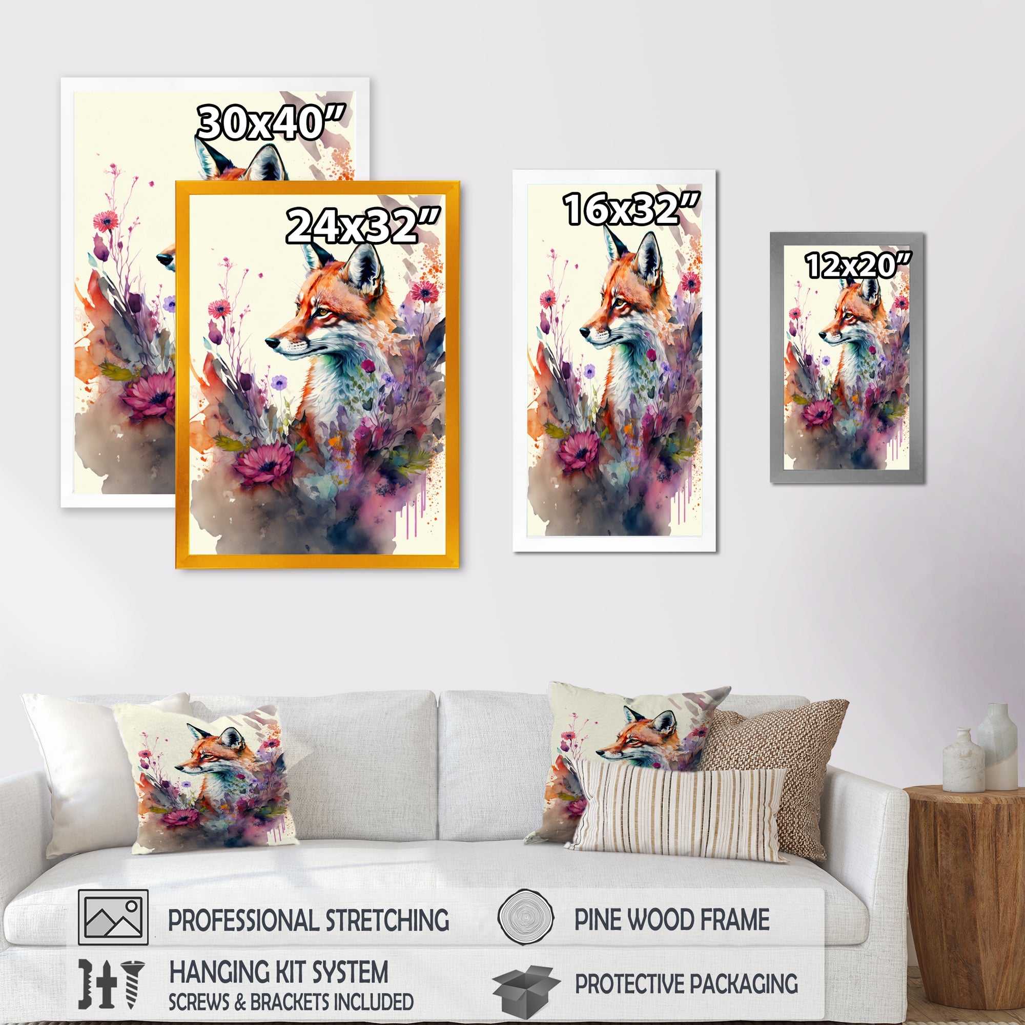 Cute Fox Floral Art II