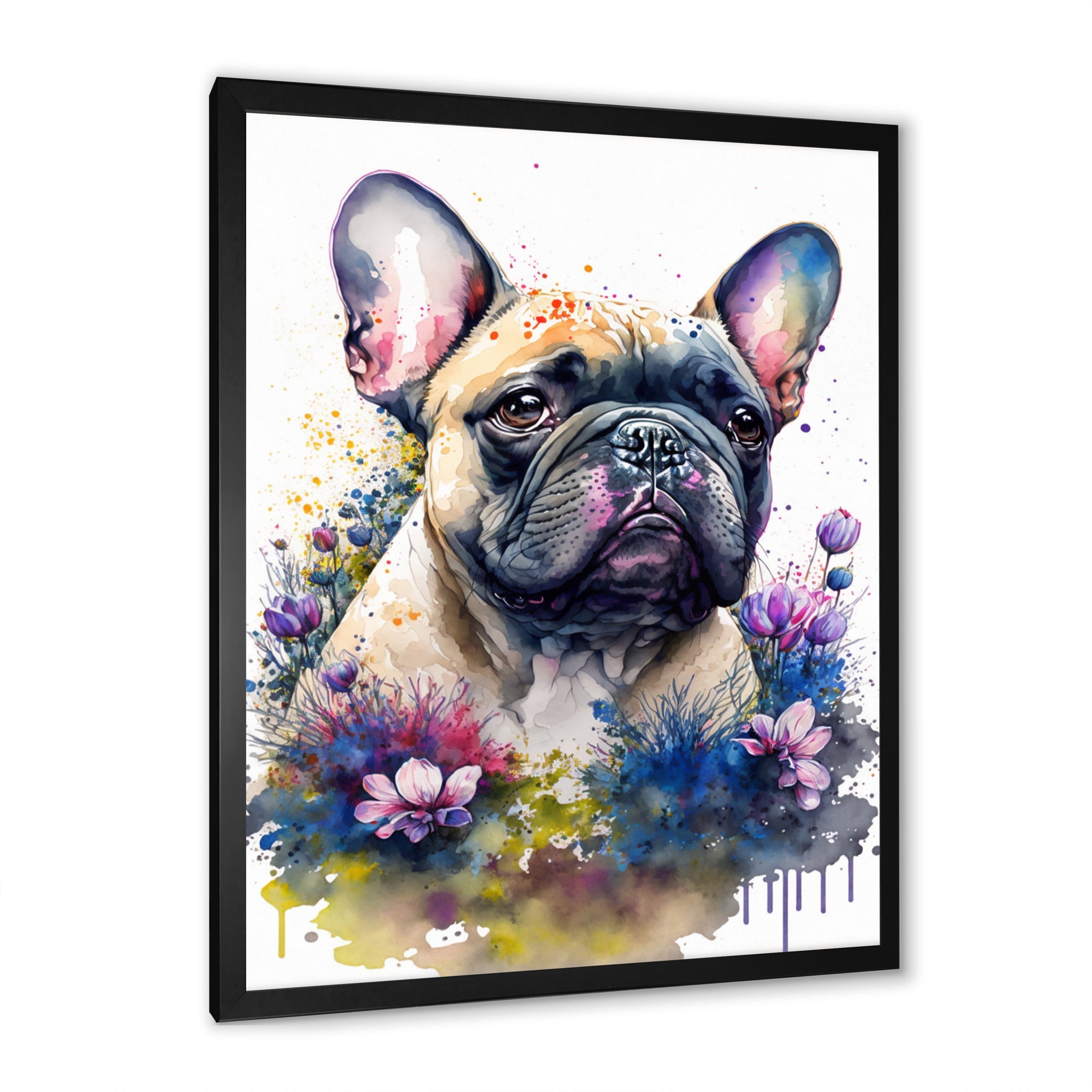 Cute Frenchie Floral Art I