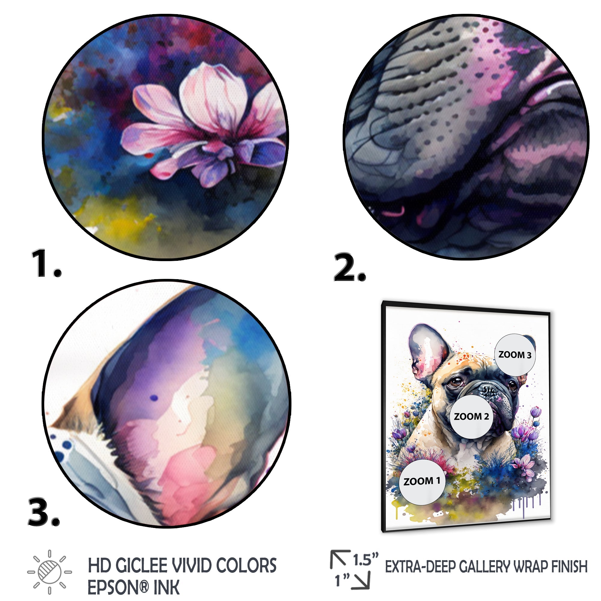 Cute Frenchie Floral Art I