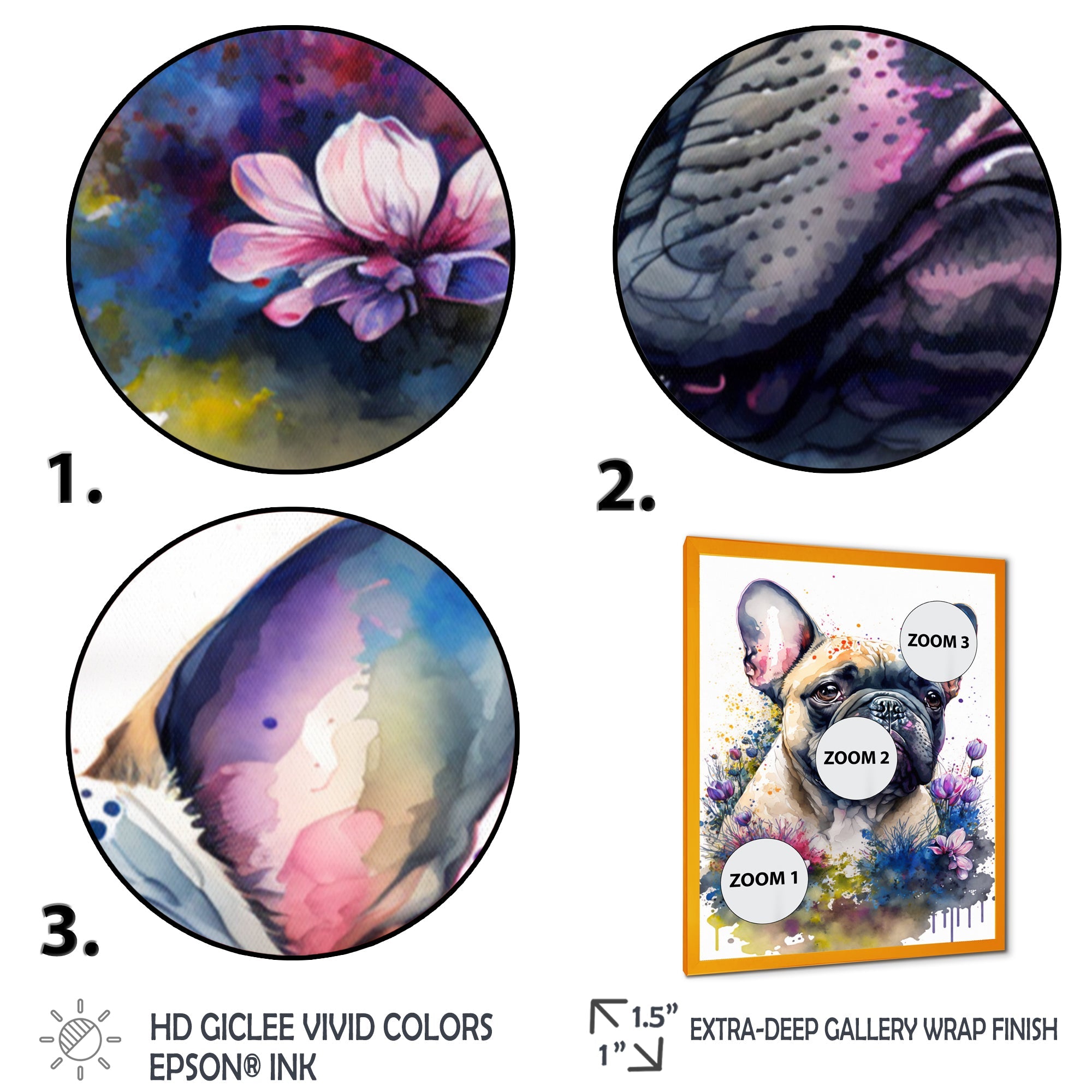 Cute Frenchie Floral Art I