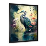 Cute Heron Floral Art I