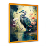 Cute Heron Floral Art I
