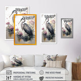 Cute Heron Floral Art III