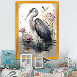 Cute Heron Floral Art III