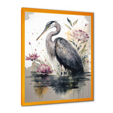 Cute Heron Floral Art III