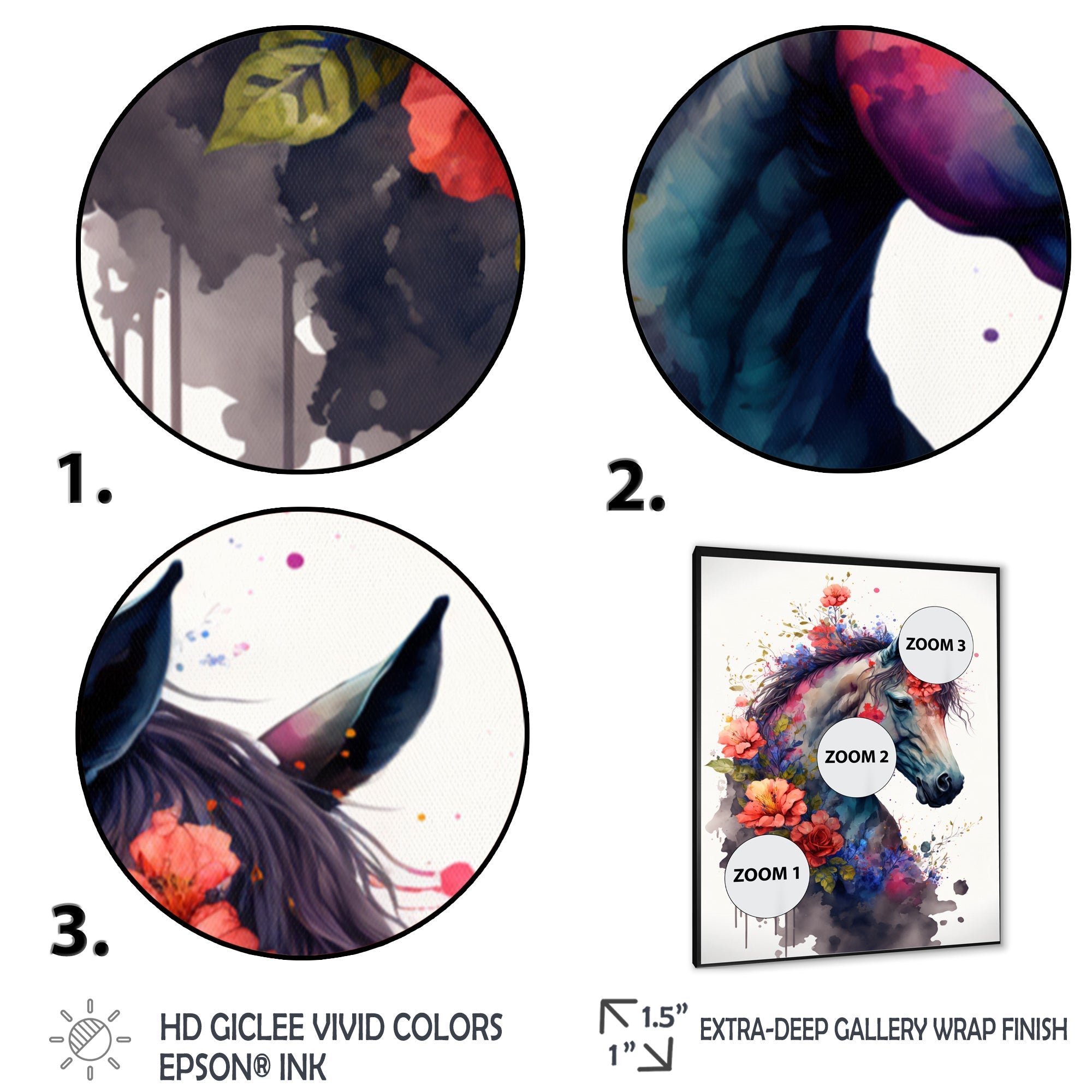 Cute Horse Floral Art I