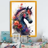 Cute Horse Floral Art I