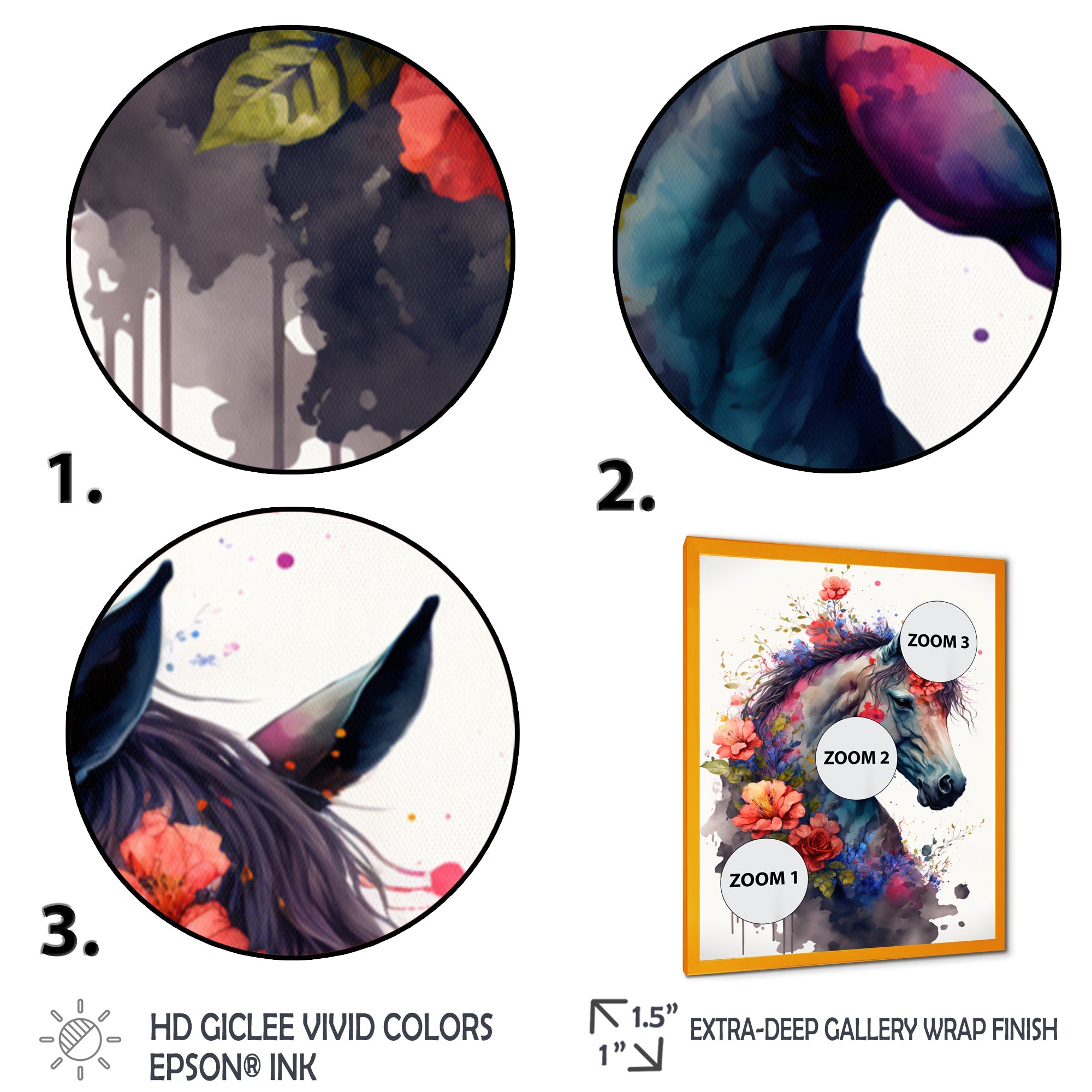 Cute Horse Floral Art I