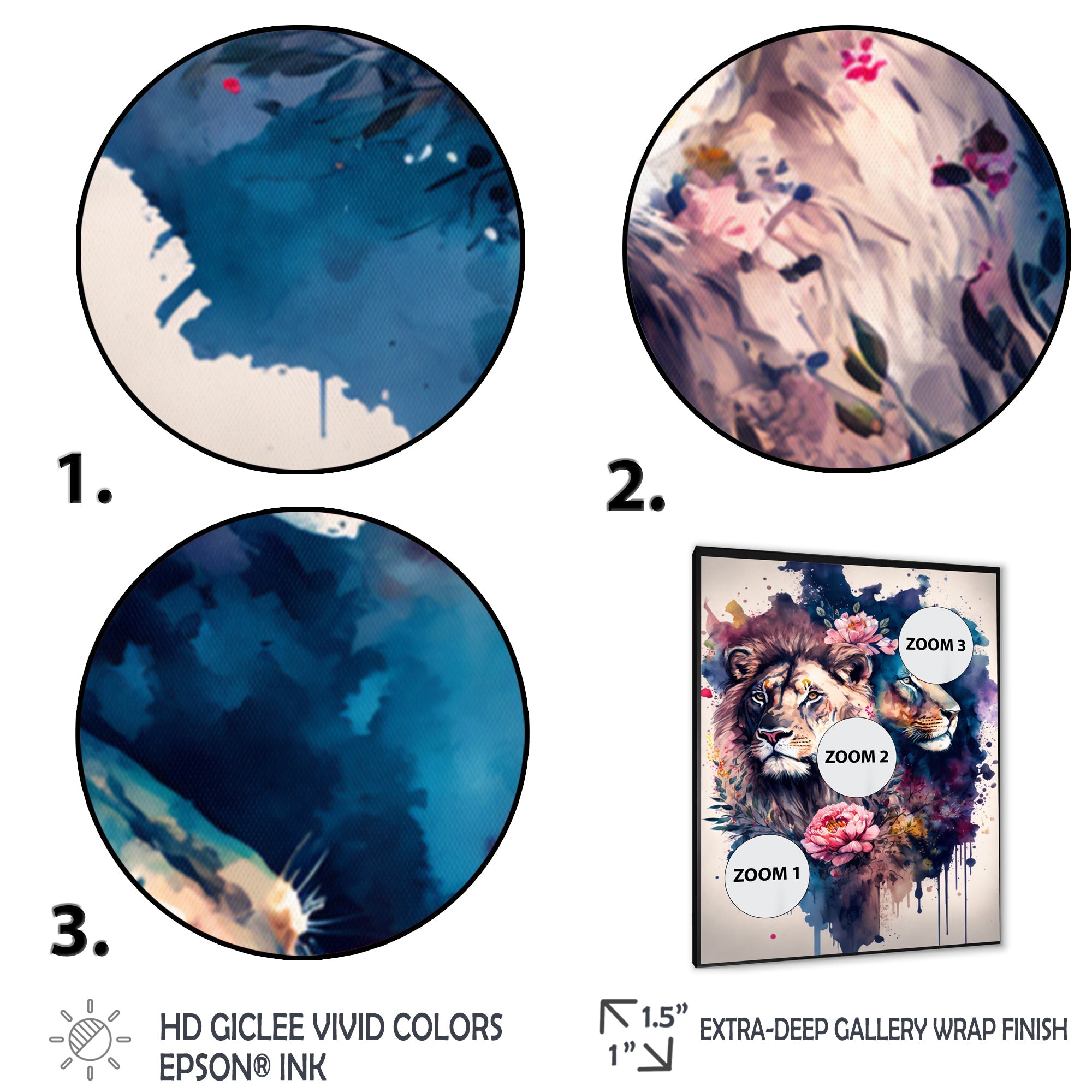 Cute Lions Floral Art I