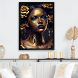 Gold And Black Floral Woman V