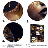 Gold And Black Floral Woman V