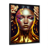 Gold And Black Floral Asian Woman II