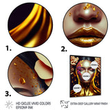 Gold And Black Floral Asian Woman II