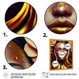 Gold And Black Floral Asian Woman II