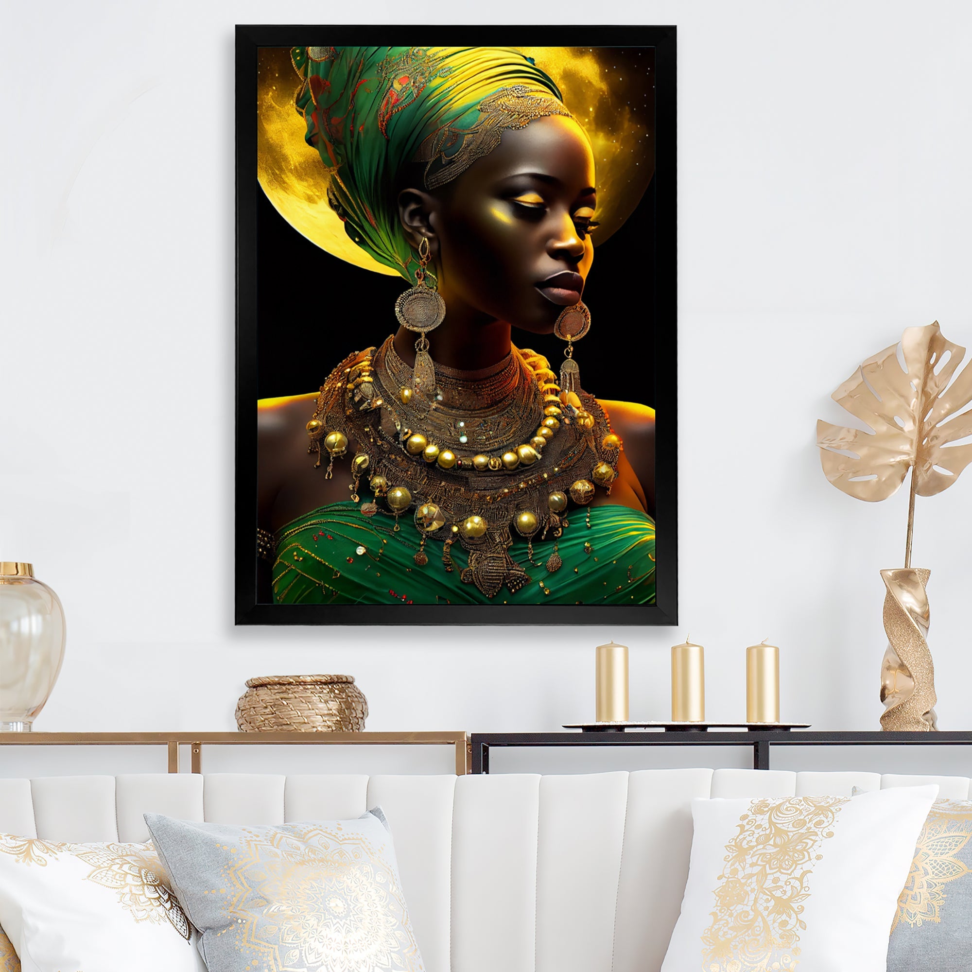 Emerald Queen African Woman Under Moon III