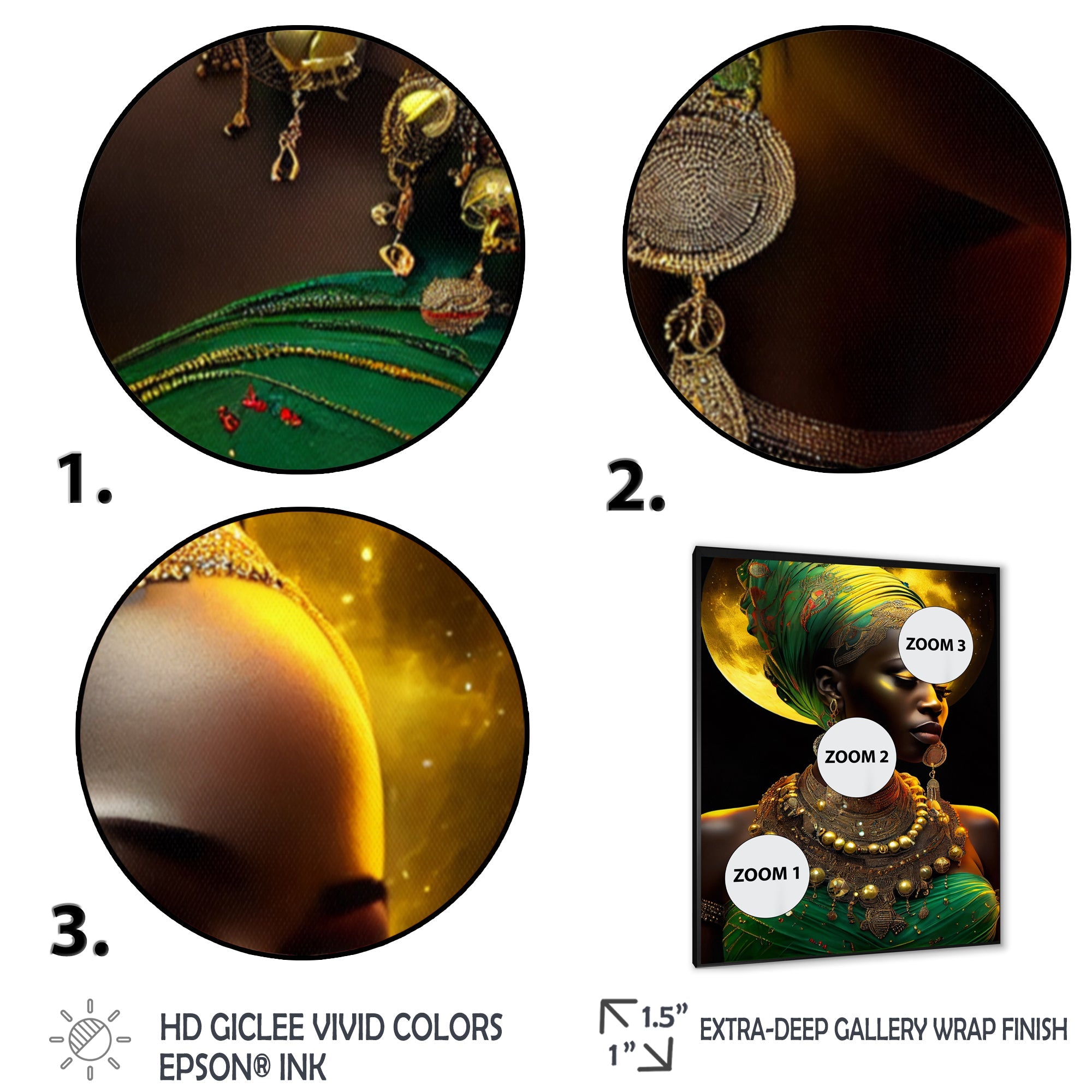 Emerald Queen African Woman Under Moon III