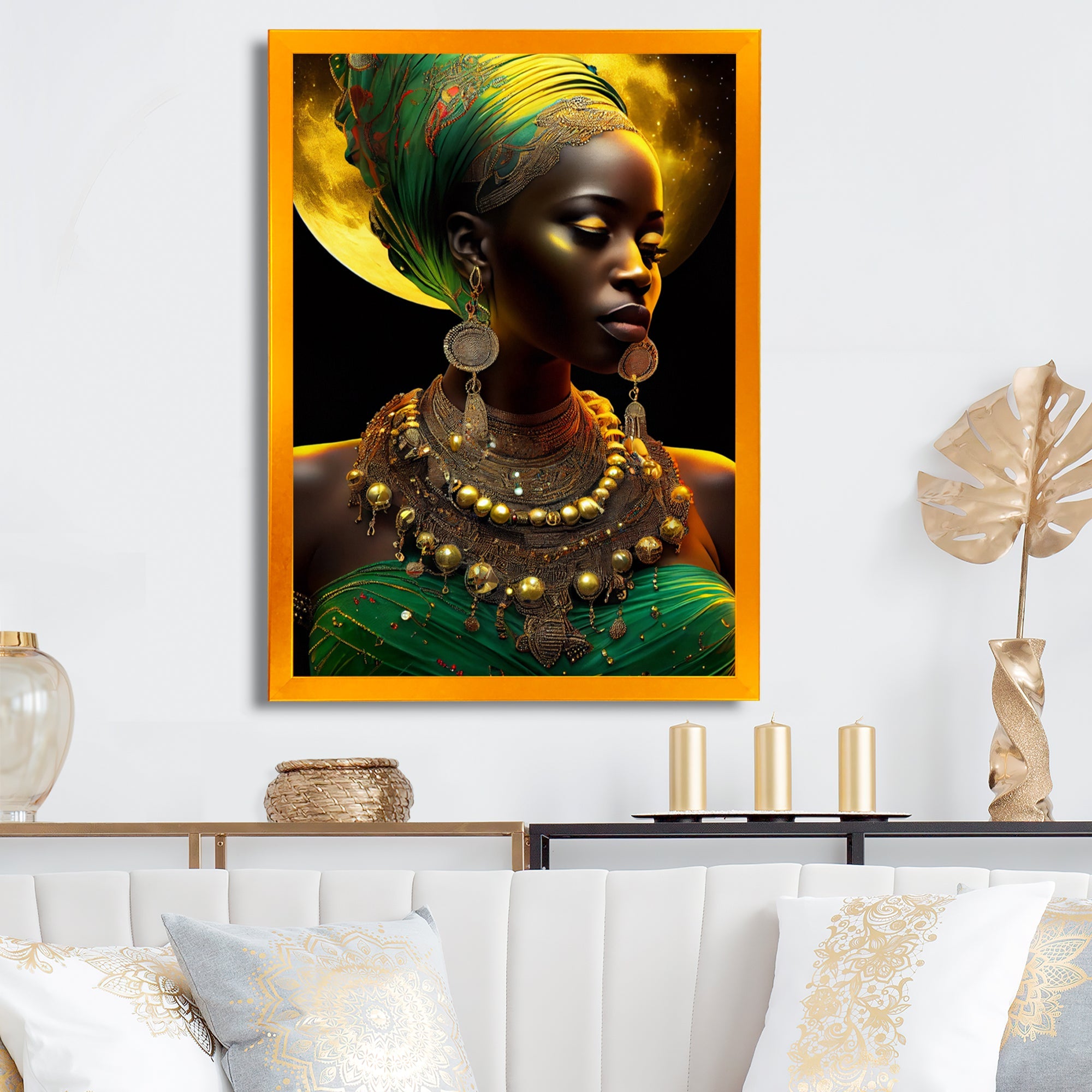 Emerald Queen African Woman Under Moon III