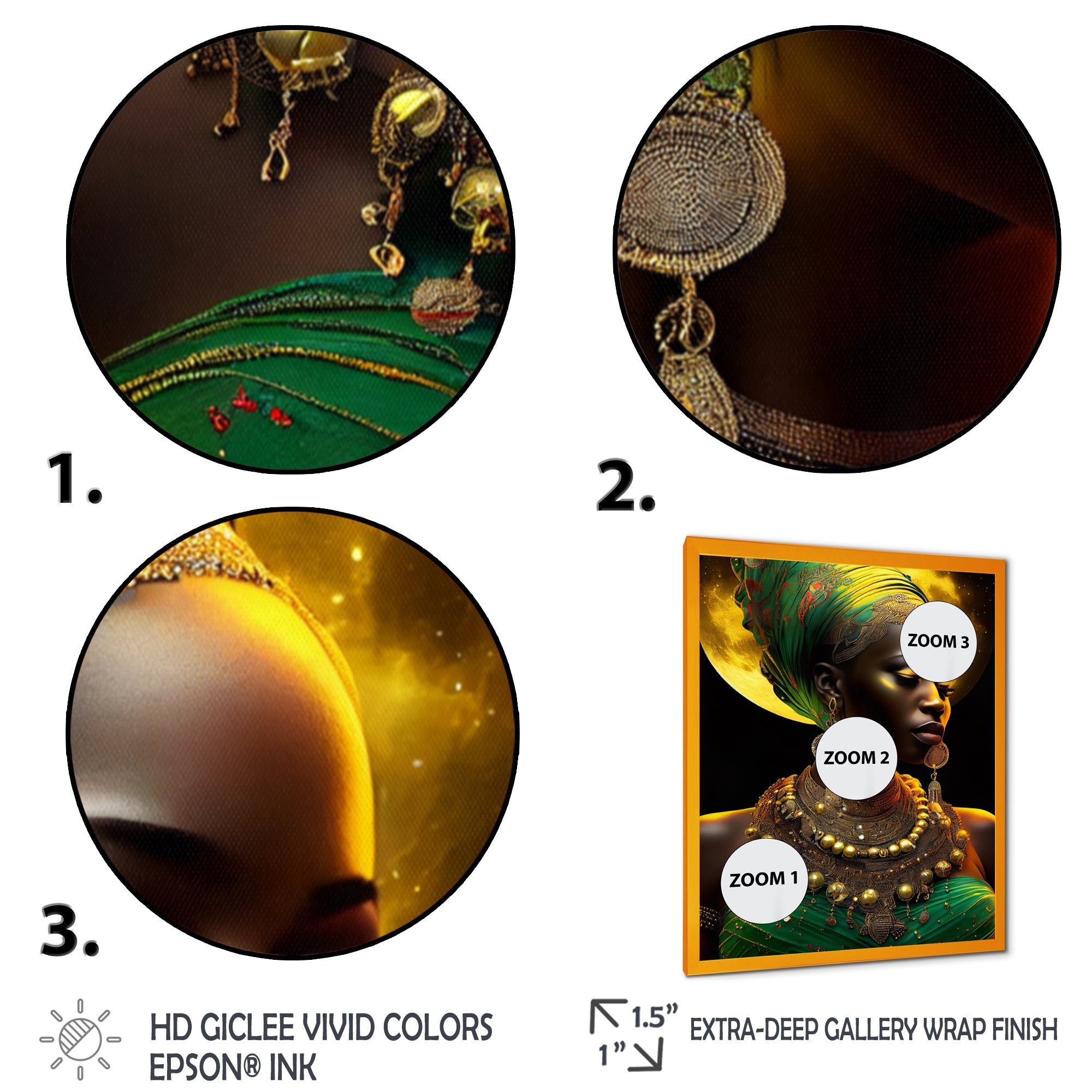 Emerald Queen African Woman Under Moon III