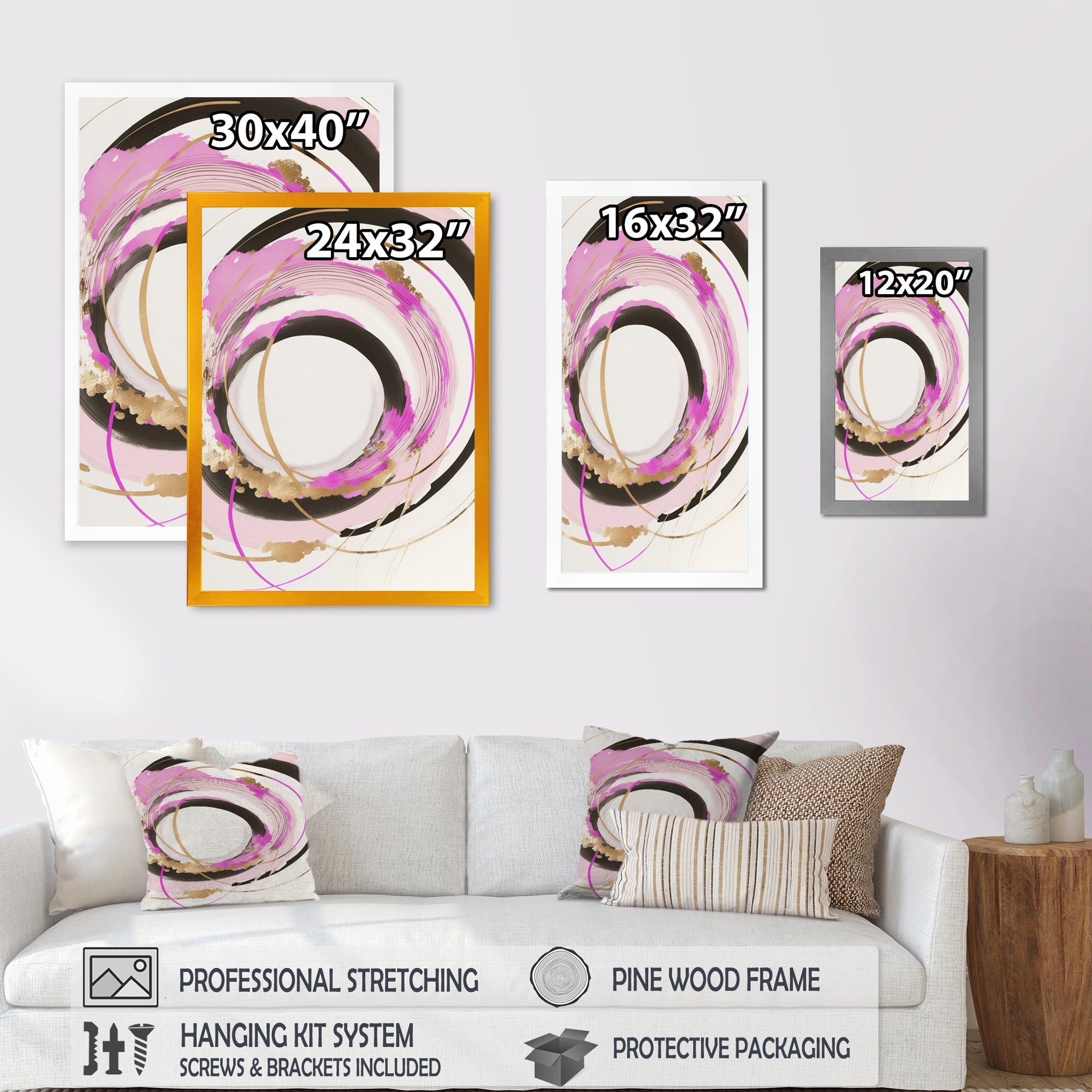 Pink And Gold Minimalist Art II