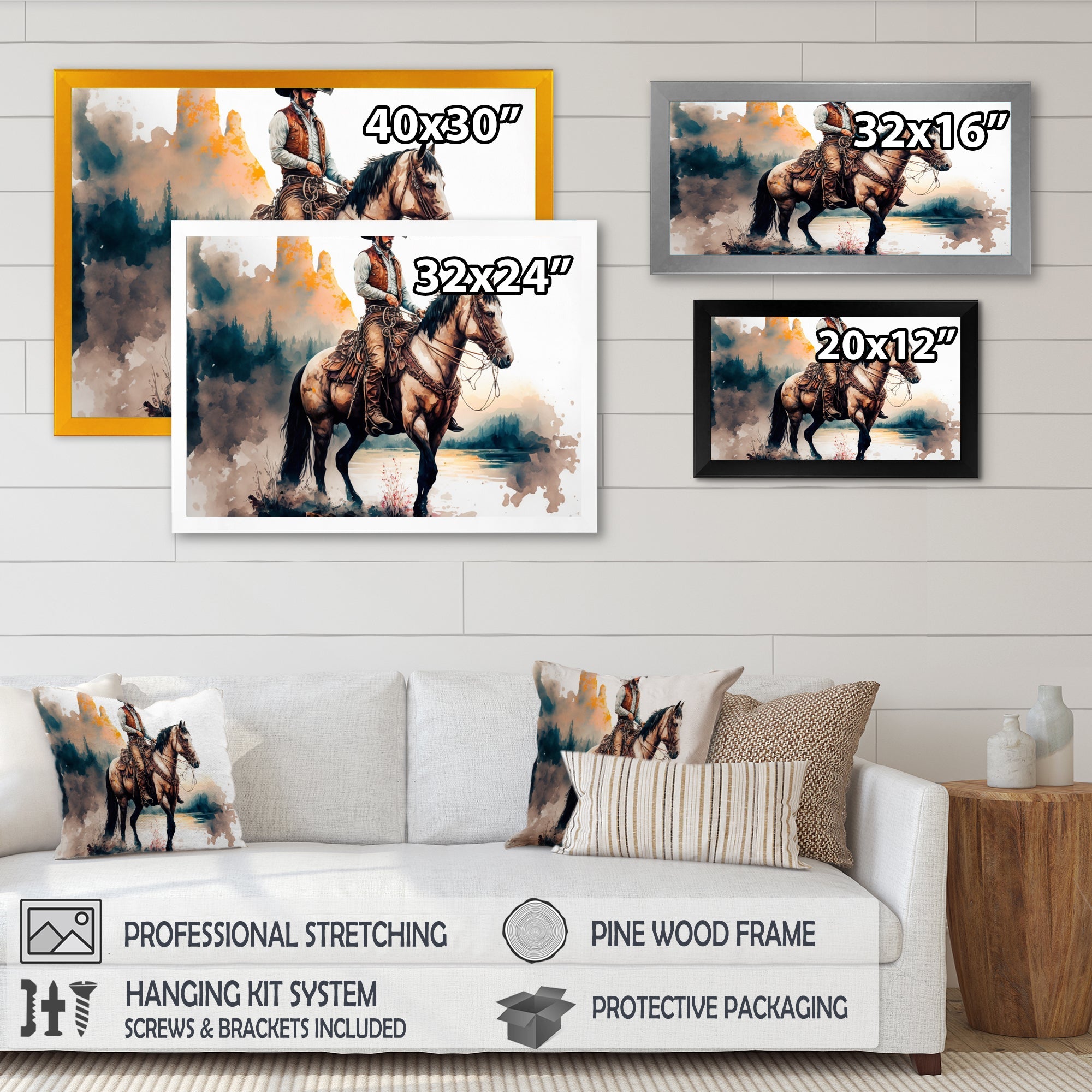 Western Cowboy Riding A Horse I